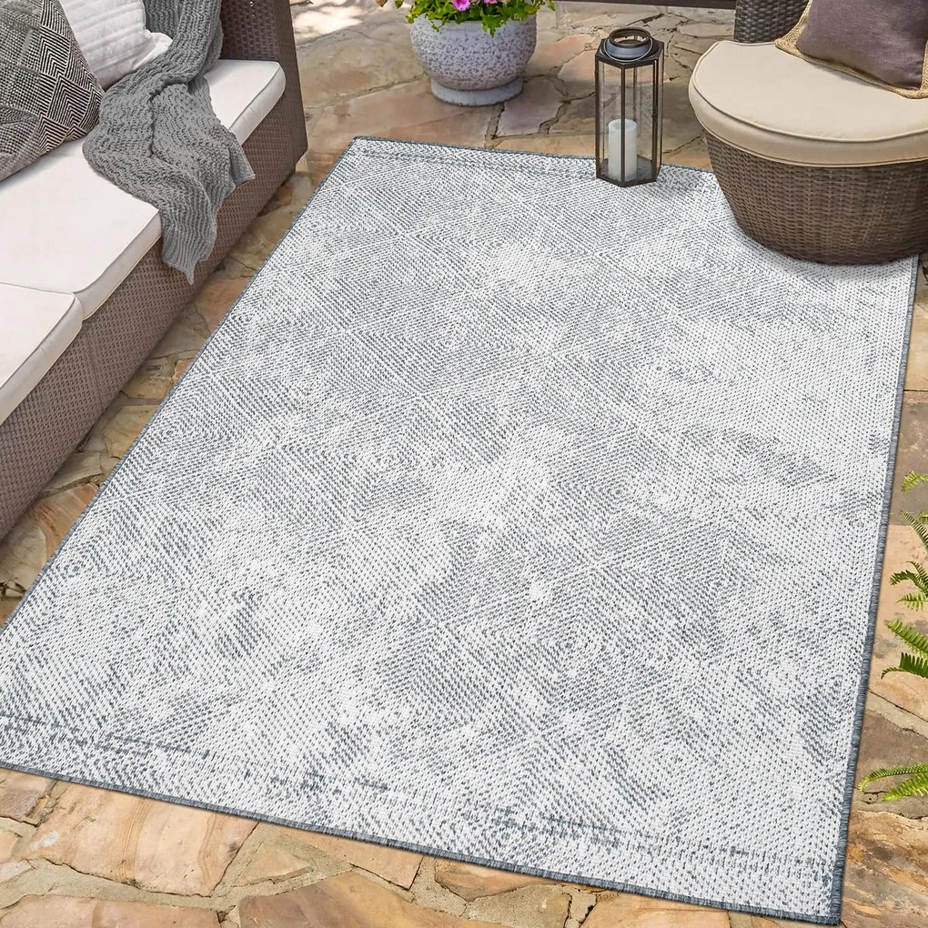 Dekorstudio Obojstranný koberec na terasu DuoRug 5845 - sivý Rozmer koberca: 80x150cm