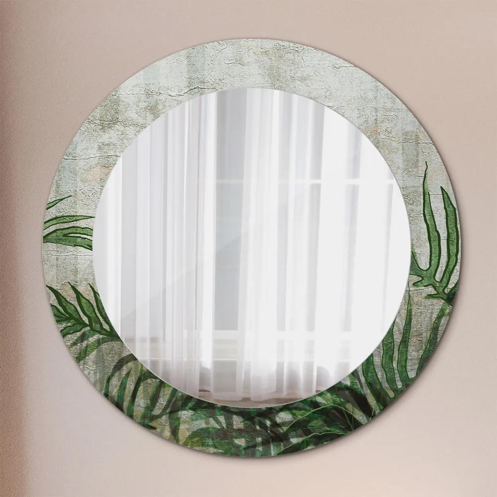 Okrúhle ozdobné zrkadlo Listy papradia fi 60 cm