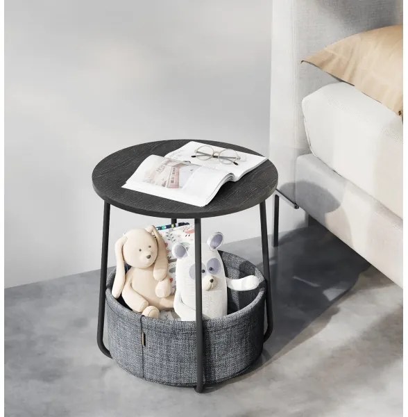 Odkladací stolík NOIRA čierna/šedá