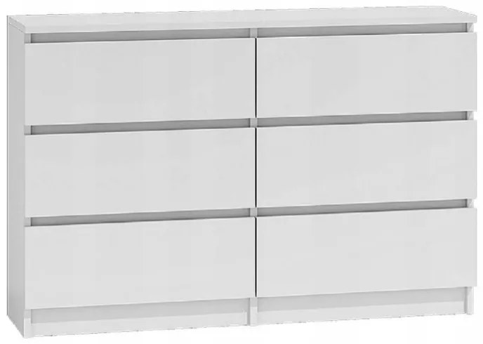 Detská komoda biela 77x30x120 cm