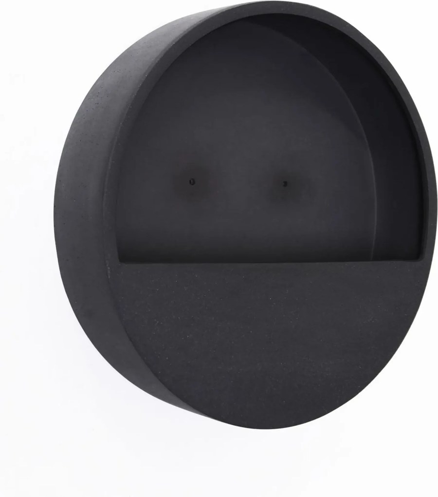 Kvetináč na stenu MURA, sklolaminát, Ø 40 cm, čierna