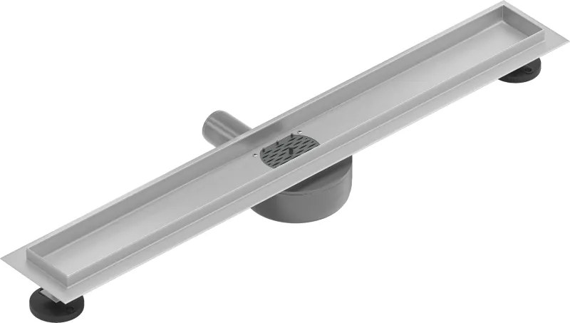 Mexen Flat nerezový sprchový žľab 60 cm s rotačným 360° sifónom - telo žľabu bez krytu, nerez, 1040060