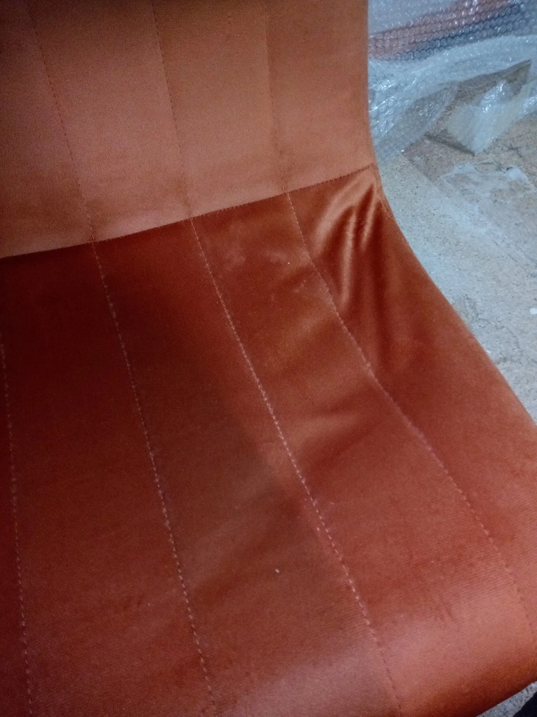 AKCIA Barová stolička POZZA VELVET so zlatými nohami, terakotová II. akosť