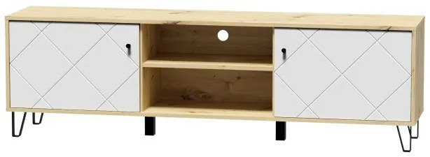TV stolík/skrinka Bonny BL02 (dub artisan + biela matná). Vlastná spoľahlivá doprava až k Vám domov. 1048376