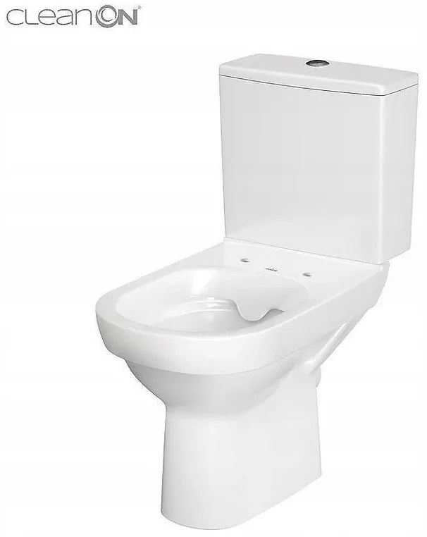 Cersanit CITY - WC kombi + antibakteriálne sedátko s funkciou pomalého zatvárania, horizontálny odpad, prívod vody zospodu, K35-036