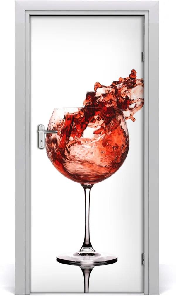 Samolepiace fototapety na dvere  poháre vína