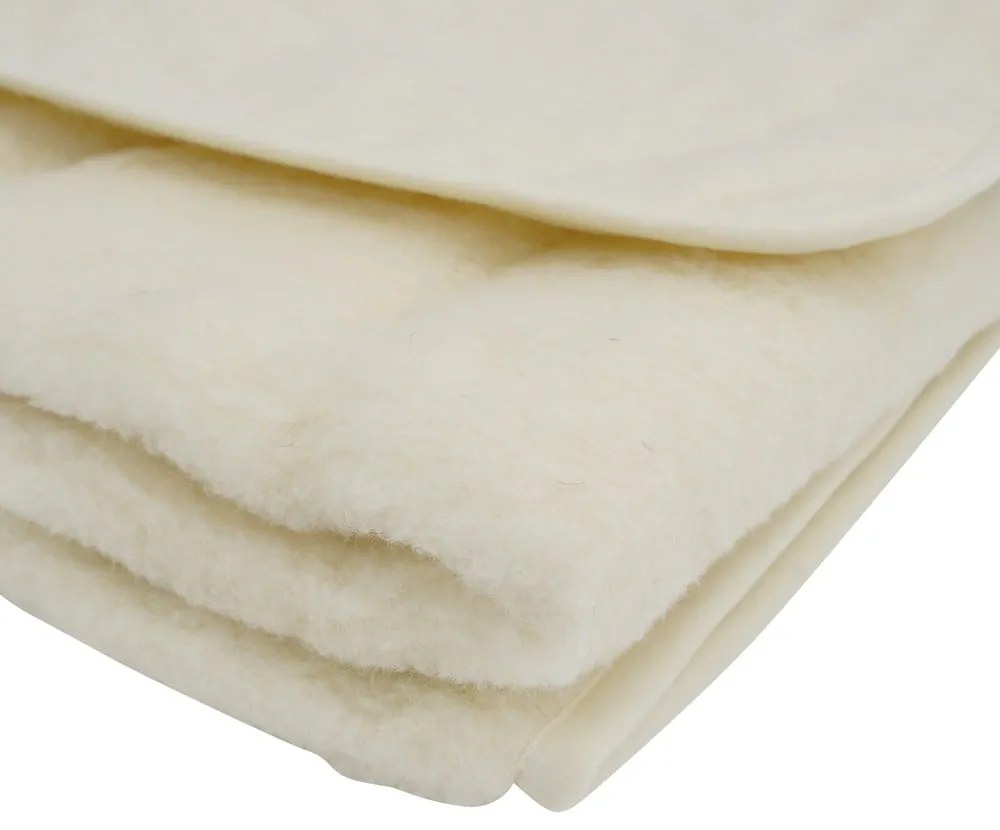 Béžová deka z merino vlny Native Natural, 140 × 200 cm