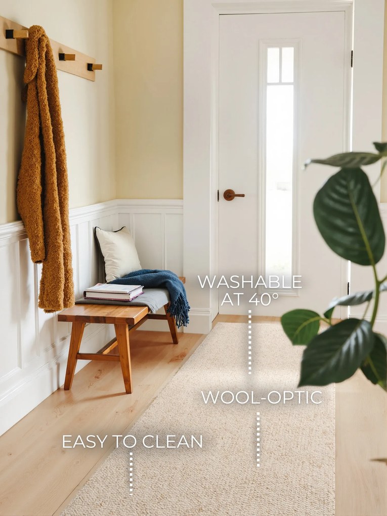 ELLE Decoration, Behúň Wolly Ultra 106228 Cream z kolekcie Elle, 80x240, biela, obývacia izba