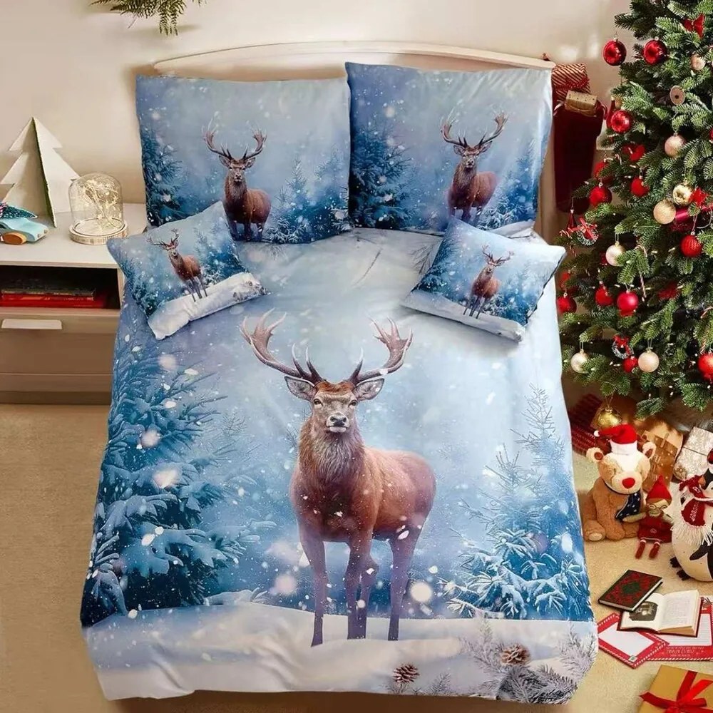 Obliečky Homa NAVI BLUE DEER 3-dielna sada 140x200 cm