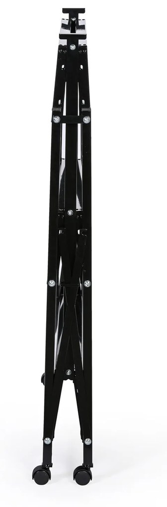 Skladací kovový regál s kolieskami, 1018 x 930 x 405 mm, čierny