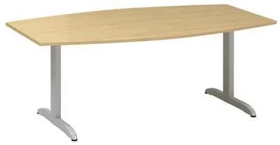 Konferenčný stôl Alfa 450 so sivým podnožím, 200 x 110 x 74,2 cm, dezén divoká hruška