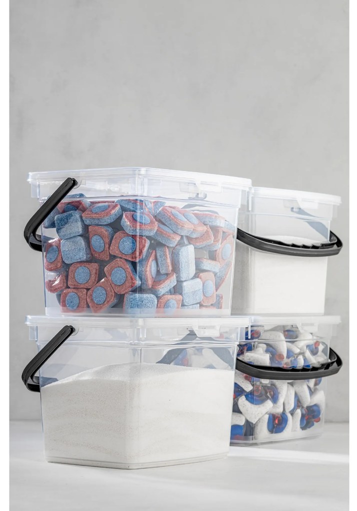 Súprava 4 ks úložných boxov KAREN biela