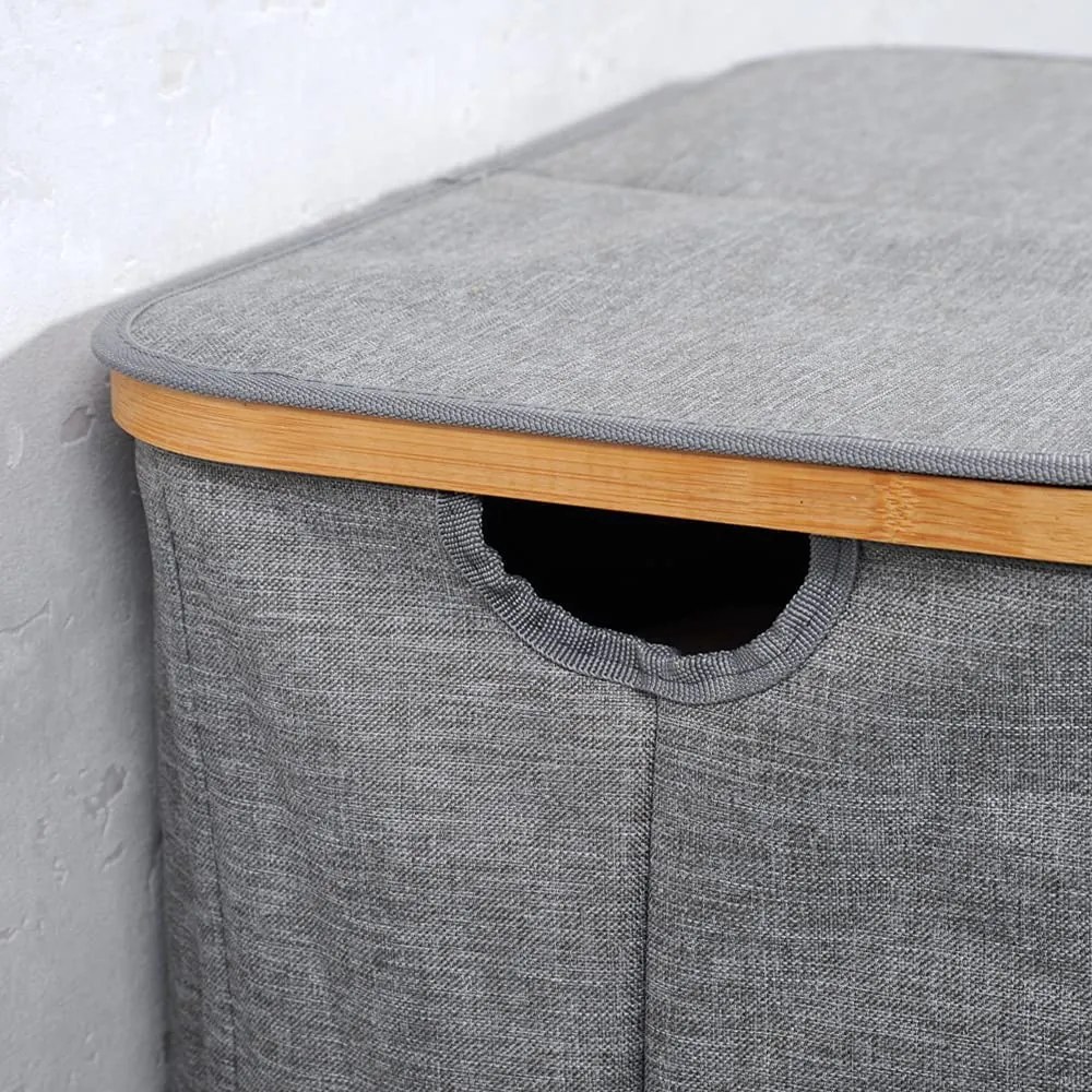 Kesper Kôš na špinavú bielizeň, sivý, s vekom, jednoduché triedenie bielej/farebnej