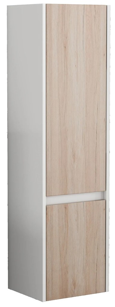 Vysoká závesná kúpeľňová skrinka Houseland Nivra dub/biela