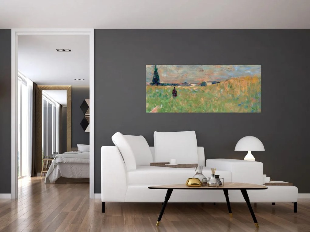 Obraz - Georges Seurat, A Summer Landscape, reprodukcia (120x50 cm)