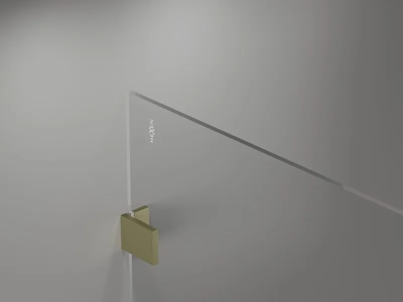 Mexen Lunar sprchová stena ľavá 50 x 200 cm, 8mm číre sklo, zlatá matná, 830-050-000-55-00-L