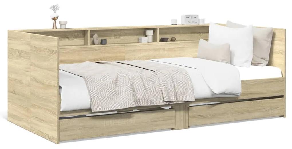 Denná posteľ so zásuvkami dub sonoma 75x190 cm kompozitné drevo 3280862