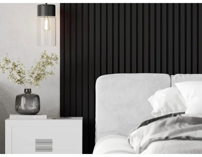 Mexen Lam-F, akustické stenové lamely 275 × 31,5 cm, filc 6 mm, čierna lesklá, S105-275317-2812-055