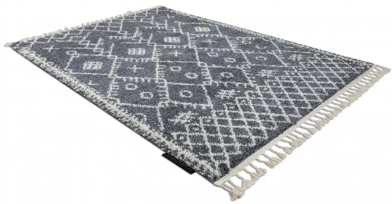 Dywany Łuszczów, Kusový koberec Berber Tanger B5940 grey and white, 140x190, šedá, obývacia izba