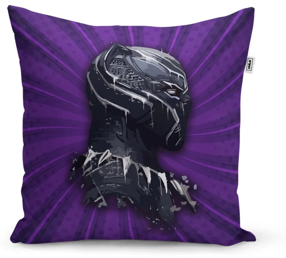 Sablio Vankúš BLACK PANTHER z profilu Fialový - 60x60 cm