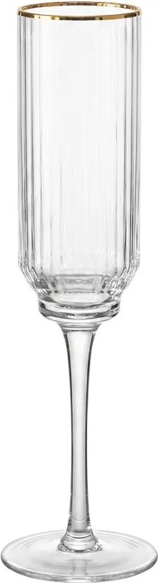 Elegantné poháre na šampanské so zlatým okrajom - Ø 5*25 cm / 150 ml