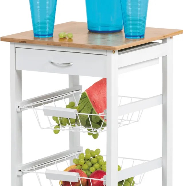 Servírovací stolík biely DR-043
