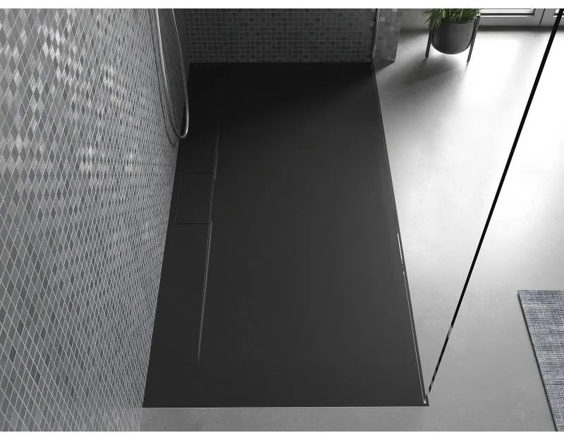 Mexen Egon, SMC obdĺžniková sprchová vanička 170 x 90 cm, čierna, 4R709017