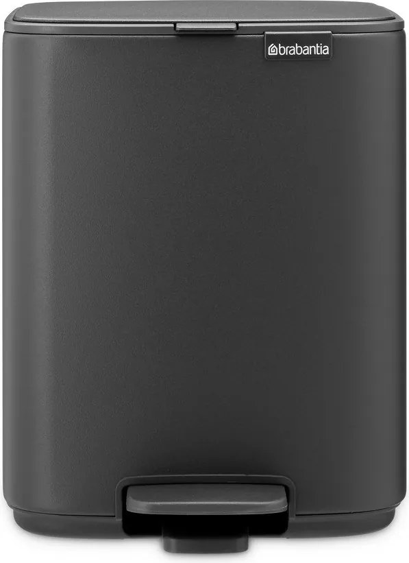 Tmavosivý pedálový oceľový odpadkový kôš 7 l Bo – Brabantia