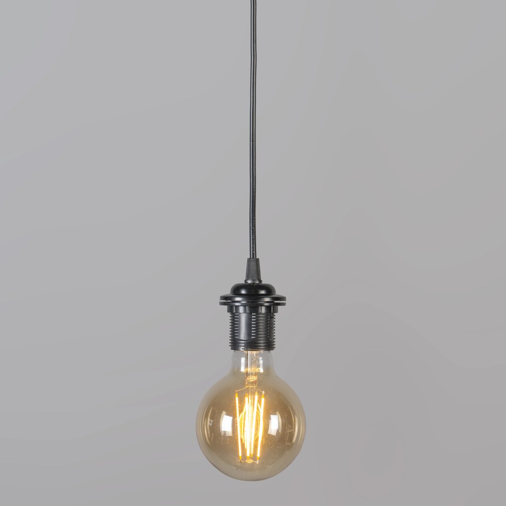 Sada 2 retro závesných svietidiel čiernych 50 cm - Granny Frame