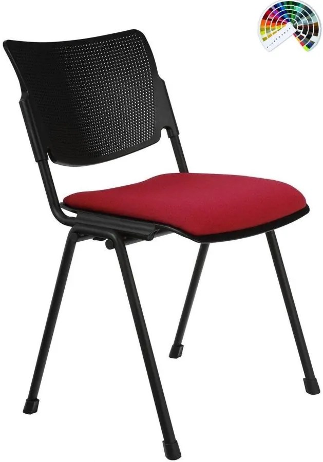 ALBA Konferenčná rokovacia stolička MIA plast čalúnenie KOŽA