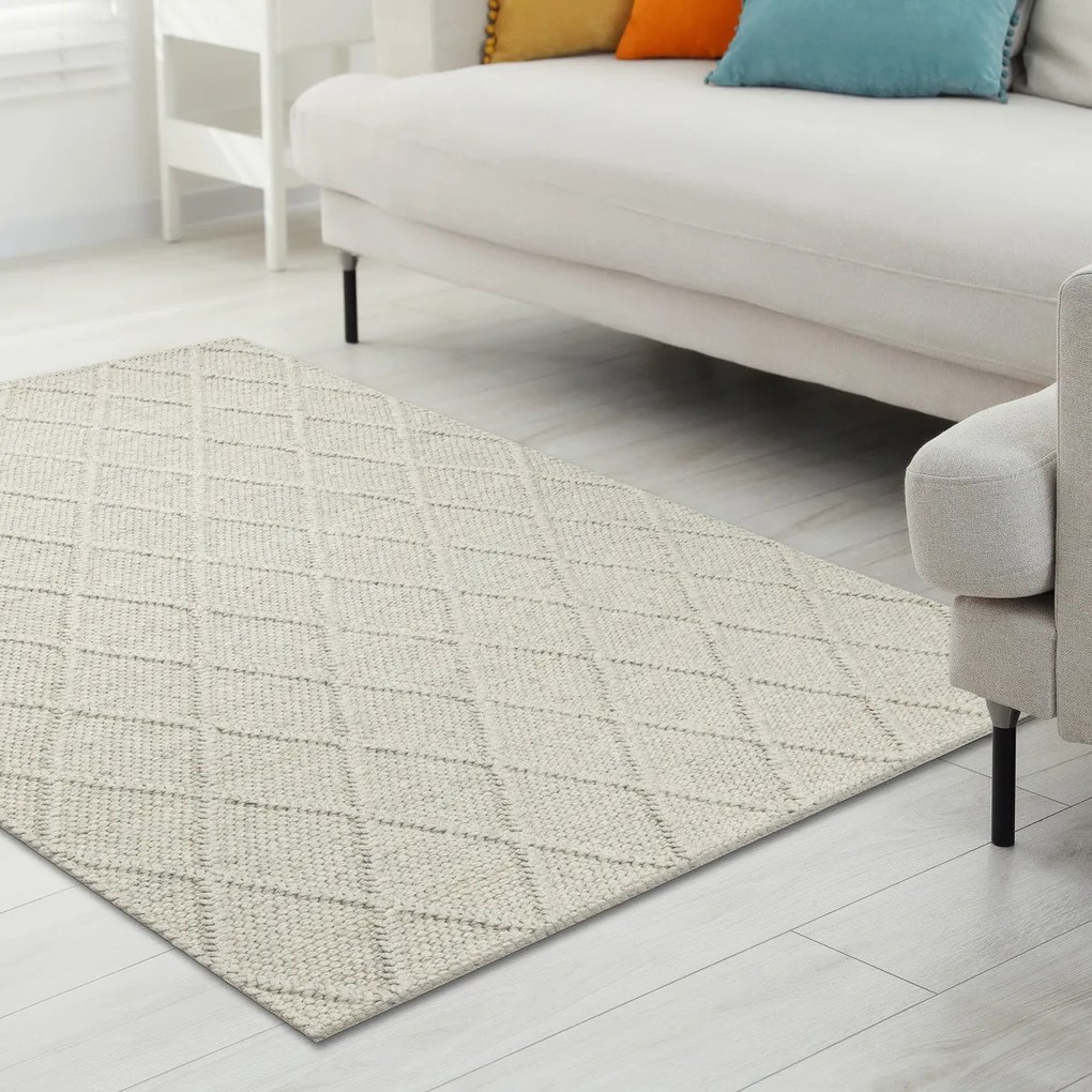 Dywany Łuszczów, Kusový koberec Tahar 99001C beige, 90x150, béžová, obývacia izba
