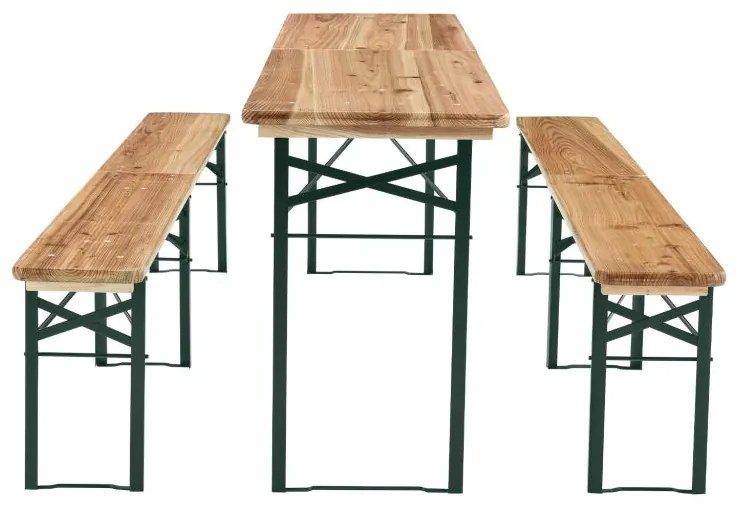Pivný set 220 cm z jedľového dreva, skladacia, nosnosť 250kg