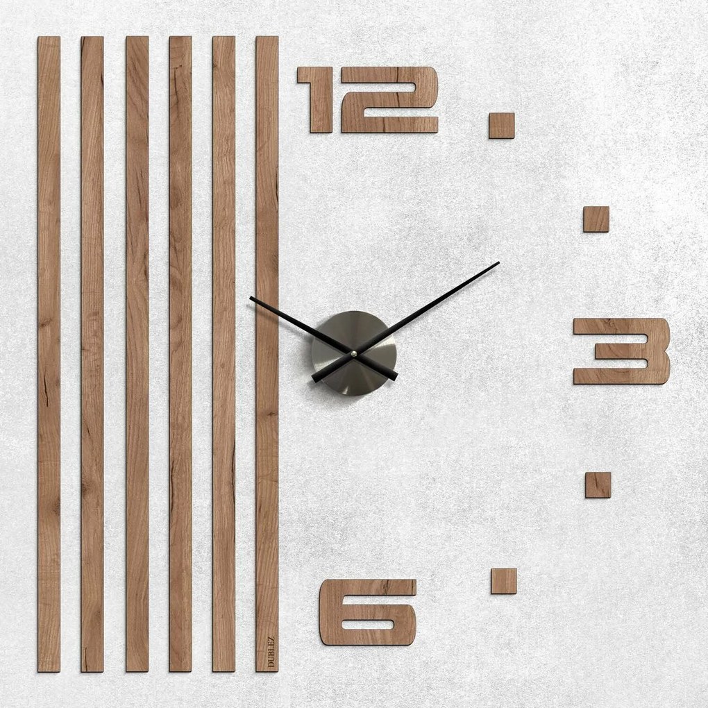 DUBLEZ | Lamelové nástenné hodiny z dreva - ONE