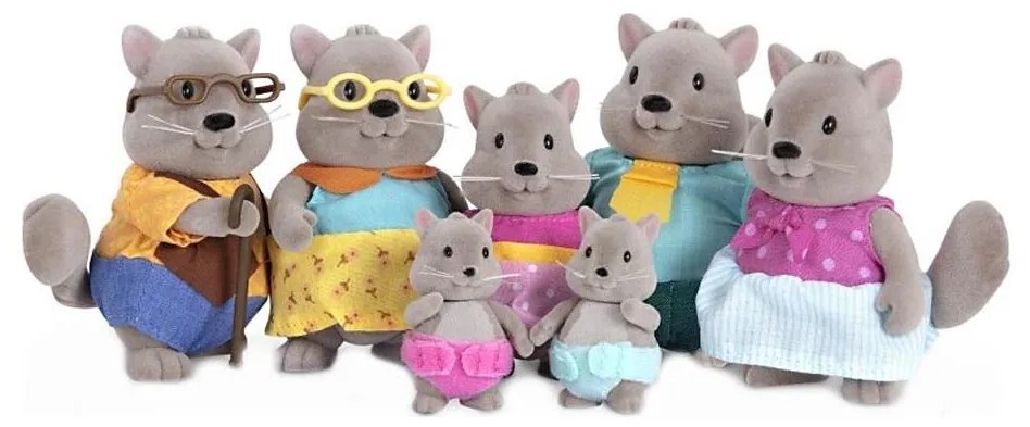 Li'l Woodzeez - Hrací set BUSTLEBERRY rodina veveričiek