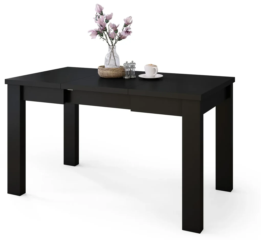 FONTE Čierny Mat - KLASICKÝ STÔL DO KUCHYNE/OBÝVACEJ IZBY 110x75 ROZKLADANÝ DO 155 cm!