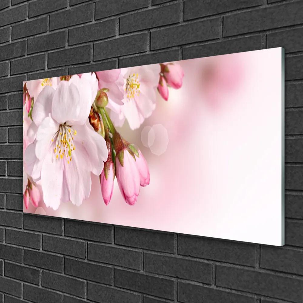 Obraz na skle Kvety 140x70 cm