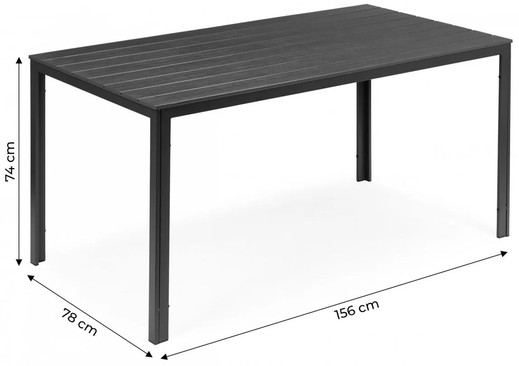 Záhradný stôl Poly sivá