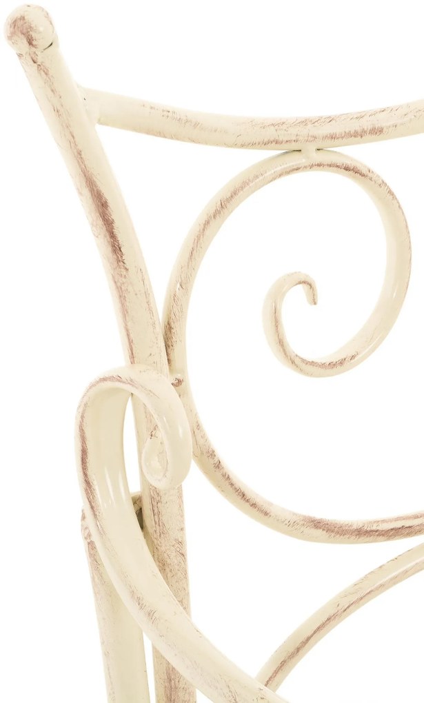 Rustikálna kovová lavička Tar - Krémová antik