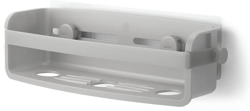 Sivá samodržiaca kúpeľňová polička z recyklovaného plastu Flex Adhesive – Umbra