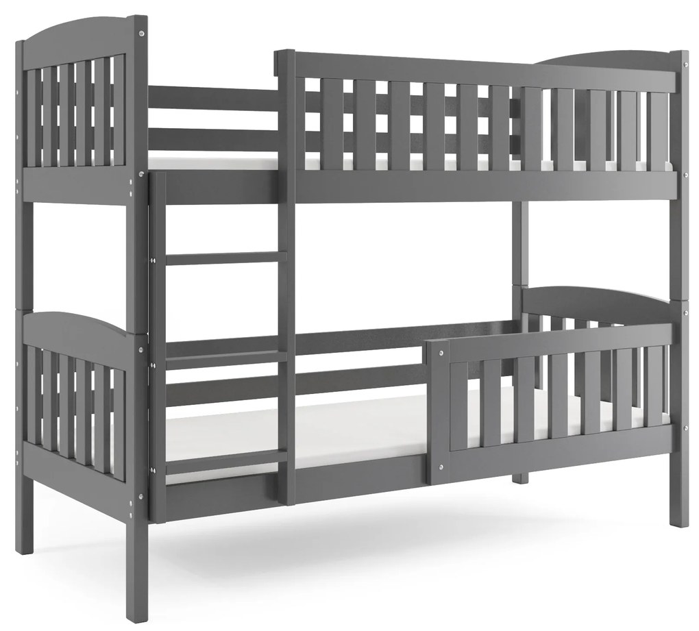 Poschodová posteľ KUBO 200x90 grafitová (bez zásuvky)