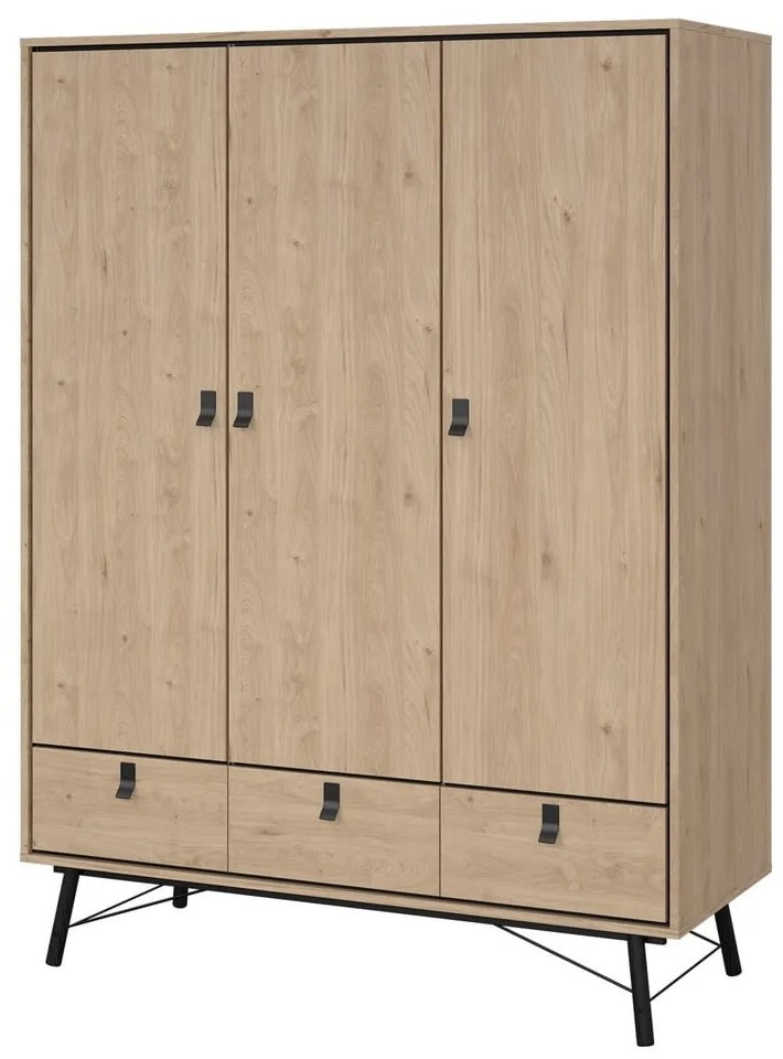 Šatníková skriňa v dekore duba v prírodnej farbe 150x200 cm Ry – Tvilum