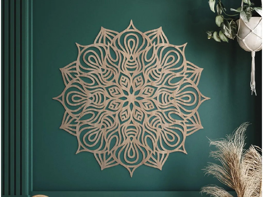 drevko Drevená mandala Hypnóza Rozmer obrazu: 44,5 x 44,5 cm, Farba dekorácie: Čierna
