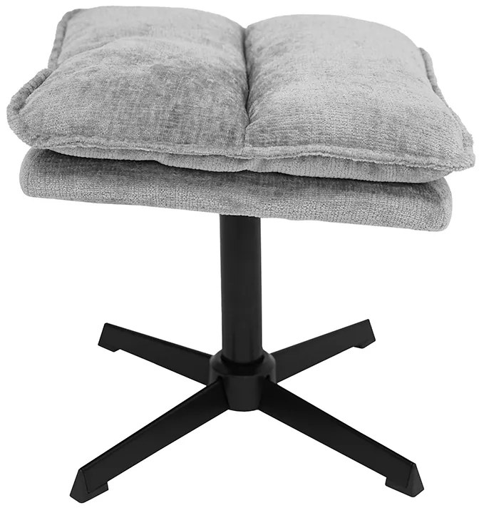 Relaxačné otočné kreslo KATANIA s podnožkou, svetlosivé