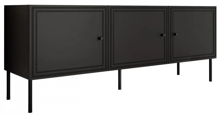 TV Stolík/Skrinka Bis 150 3D, Farby: čierna
