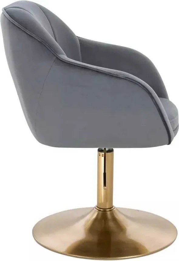 LuxuryForm DESIGN Stolička AVOLA VELUR na zlatom tanieri - tmavosivá