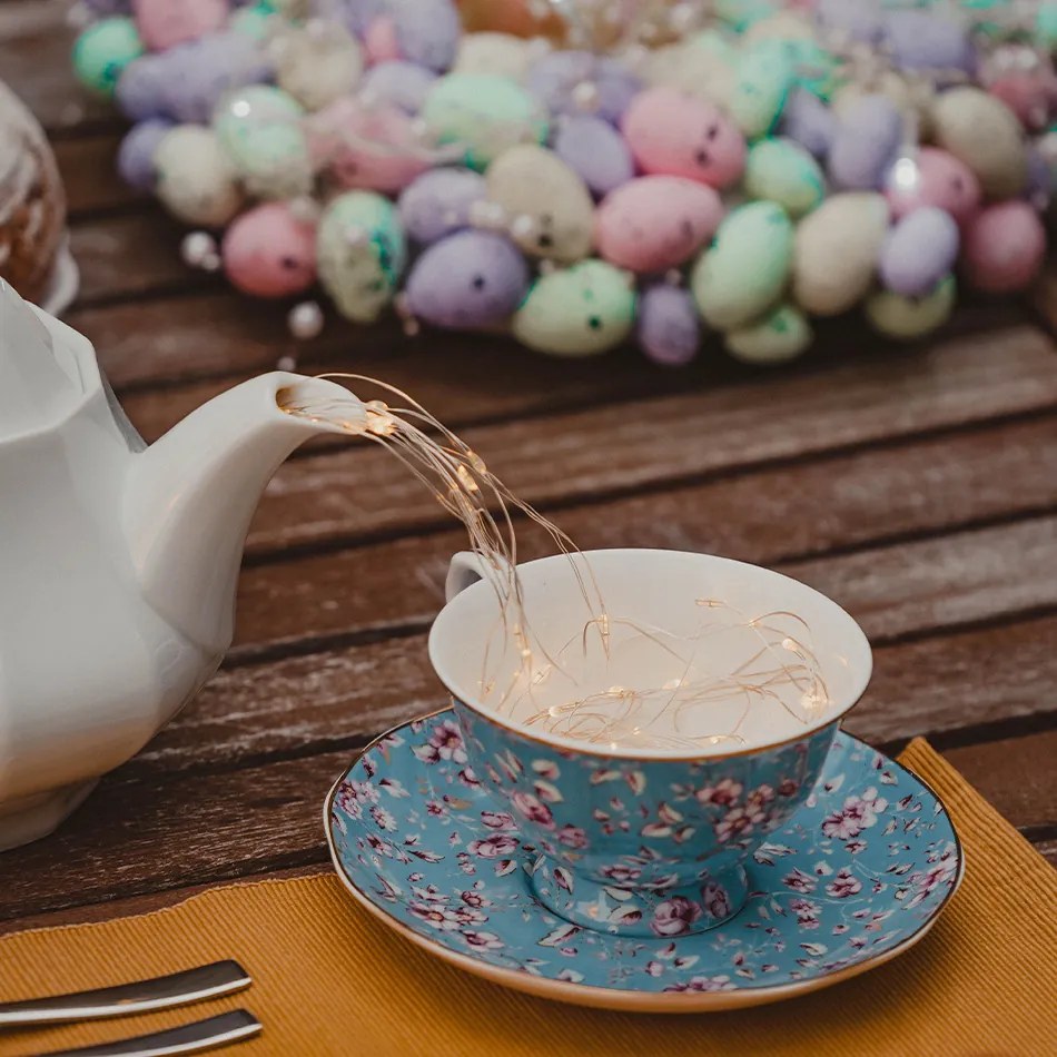 DECOLED LED dekorativní řetěz na baterie kapičky, teple bílá, 5 m