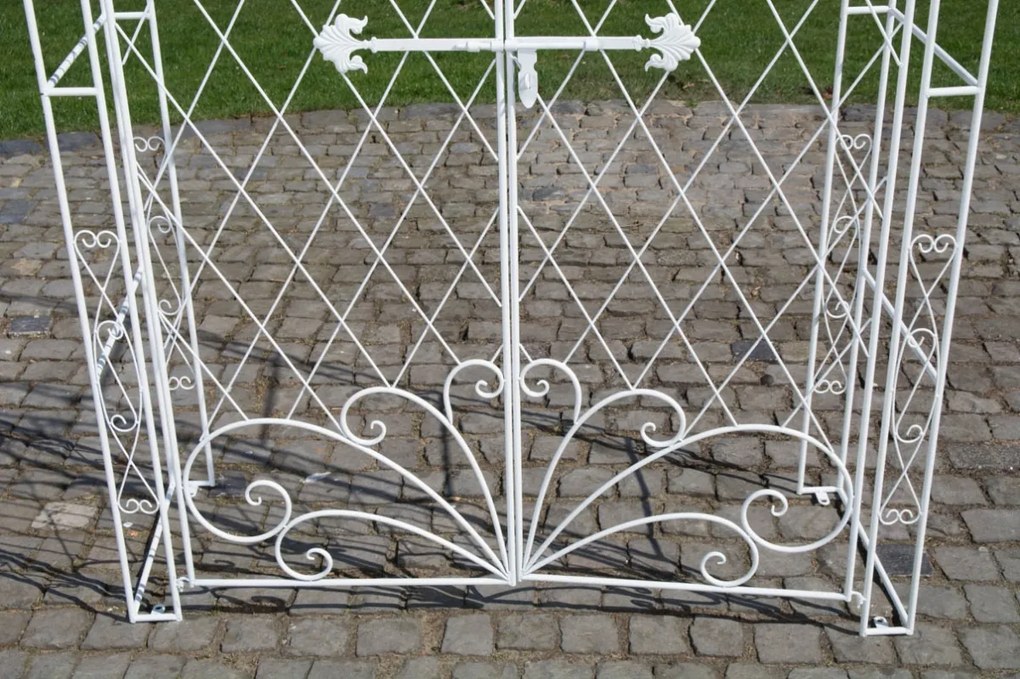 Oblúk na ruže Mel s bránkou - Biela