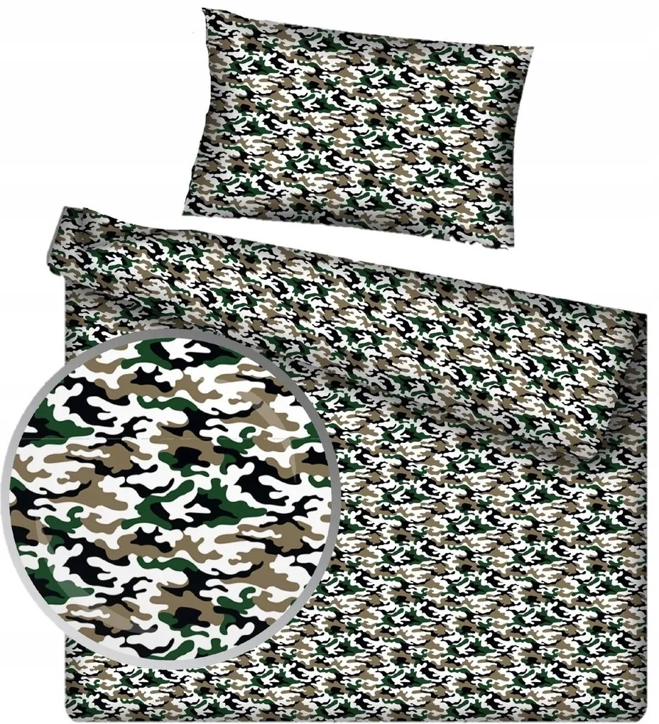 Posteľná obliečka Army Green 140x200/70x90 cm