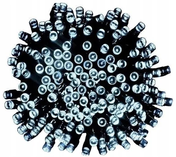 BERGE LED vianočná reťaz - 100LED - 10M - IP20 - 8 funkcií - studená biela