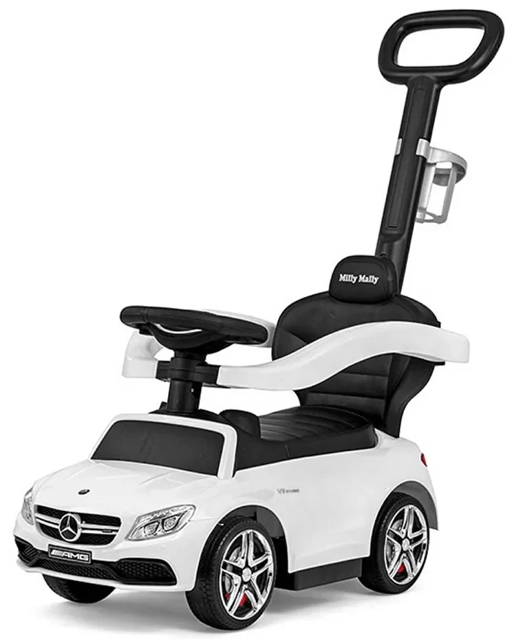 Detské odrážadlo s vodiacou tyčou Mercedes Benz AMG C63 Coupe Milly Mally white
